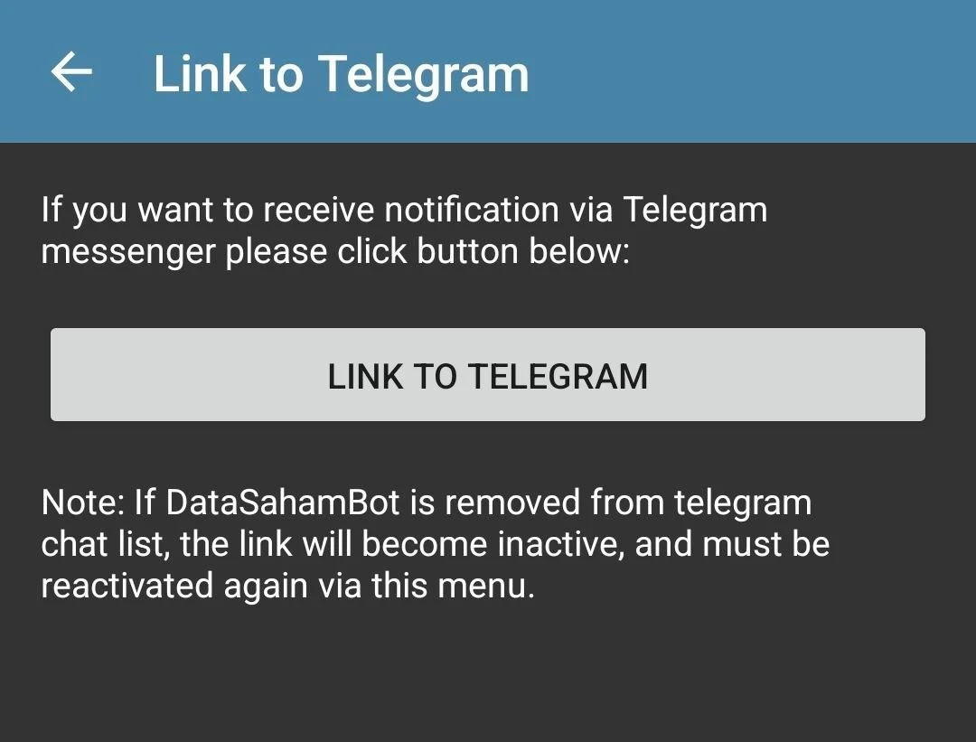 Tombol Link to Telegram