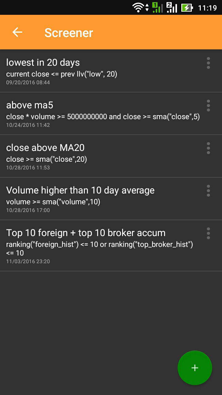 The Stock Screener in the Data Saham Indonesia app